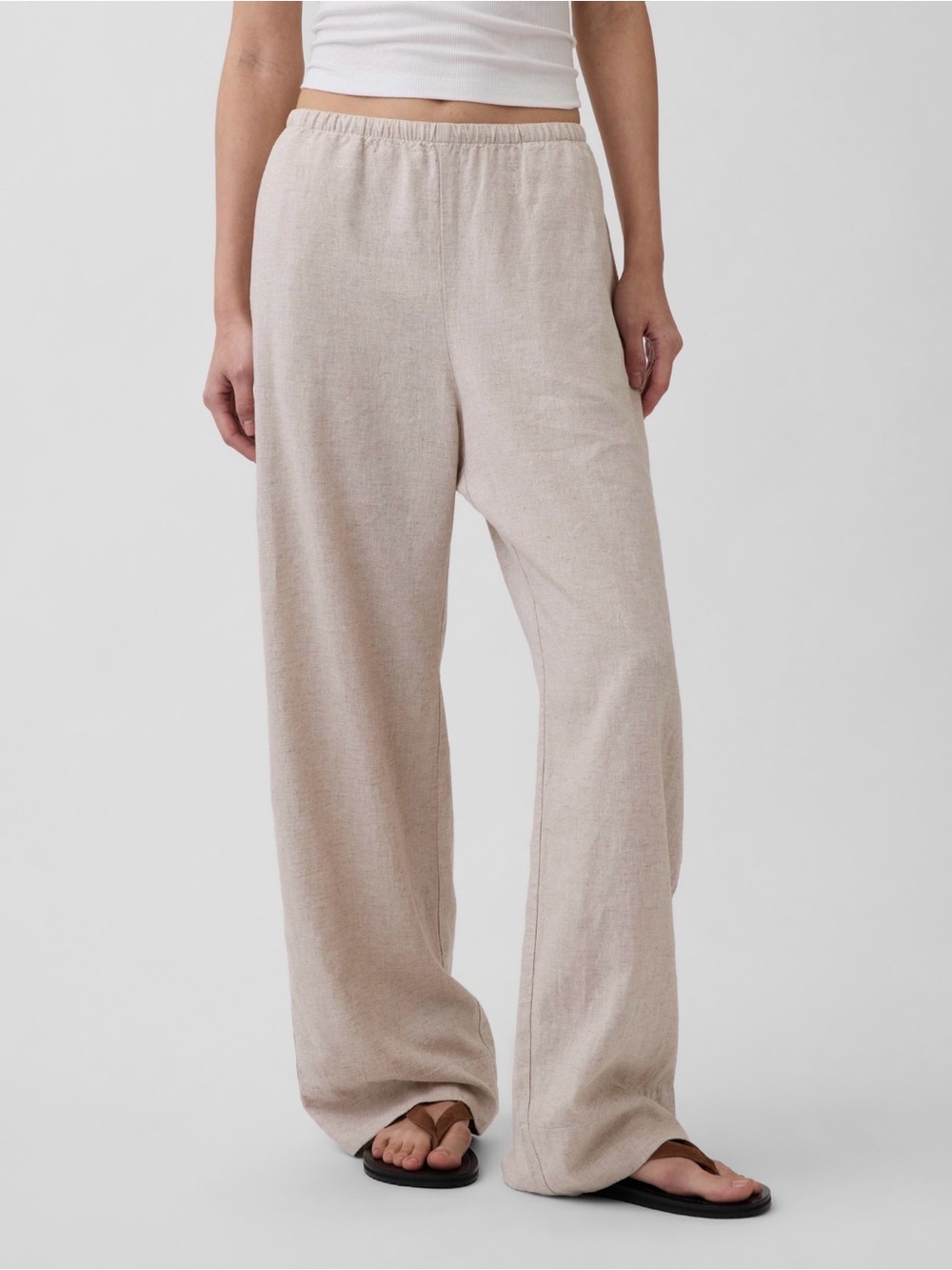 Gap linen blend easy wide length pants